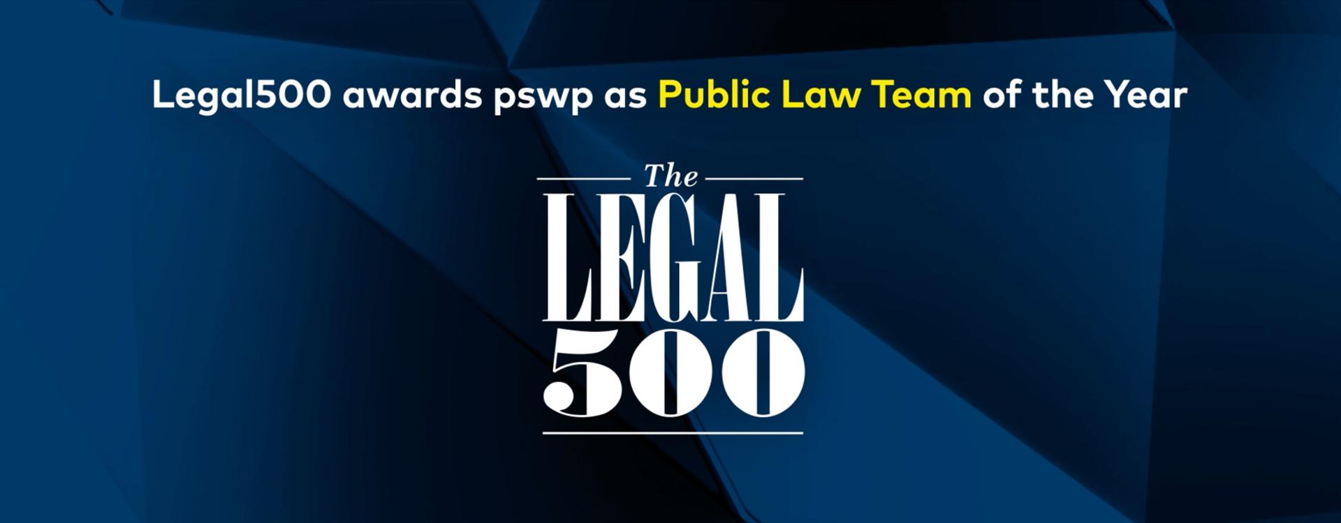 Abbildung Newsbeitrag Legal500 Public Law Team of the Year